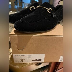 Brand new velvet black women’s loafers